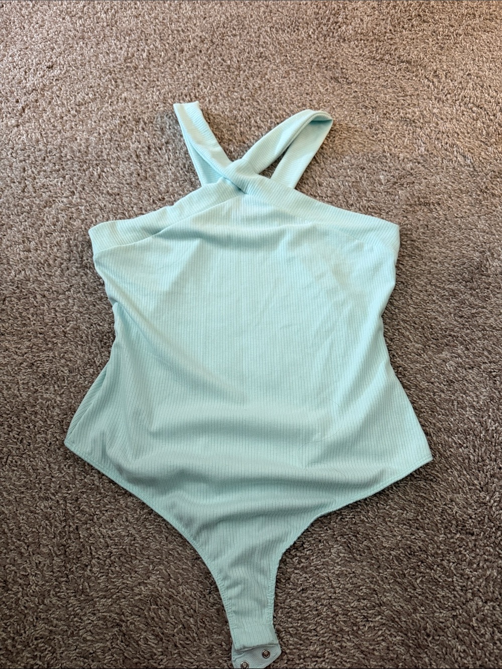 Vici Ribbed Mint Cross-Bodysuit